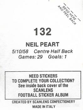 1984 Scanlens VFL Stickers #132 Neil Peart Back